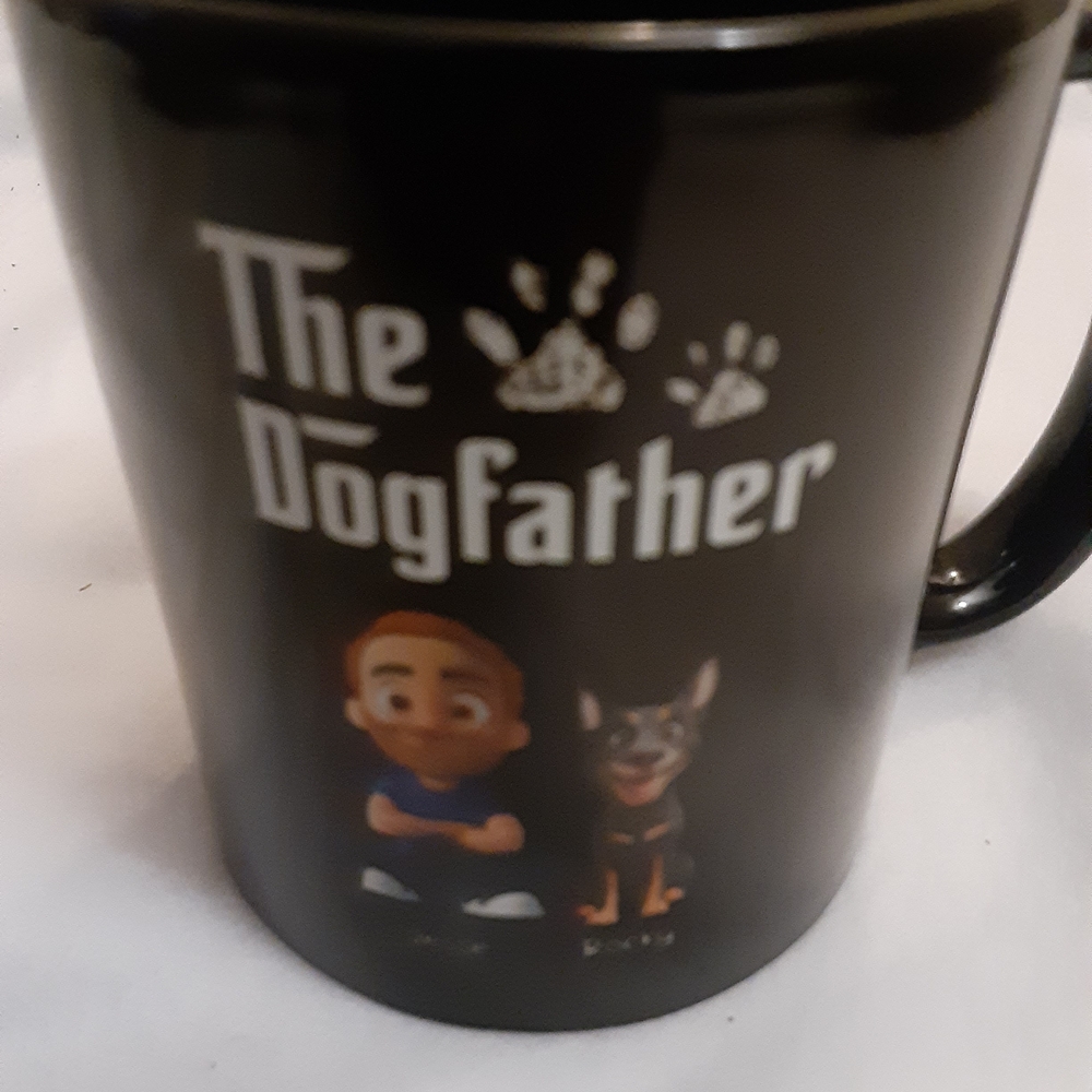 The Dogfather Black Ceramic Mug